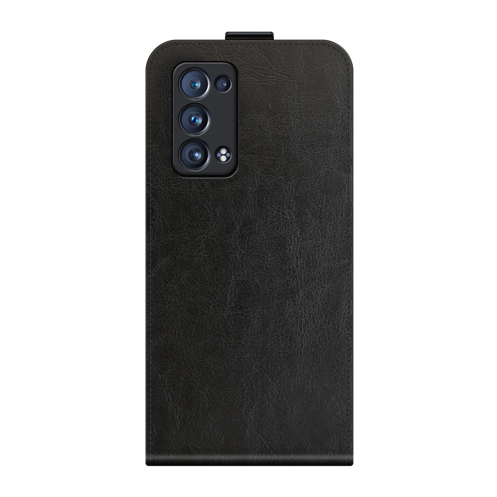 Crazy Horse Vertical Flip Leather Case with One Card Holder for Oppo Reno6 Pro+ 5G/Pro 5G (Snapdragon)