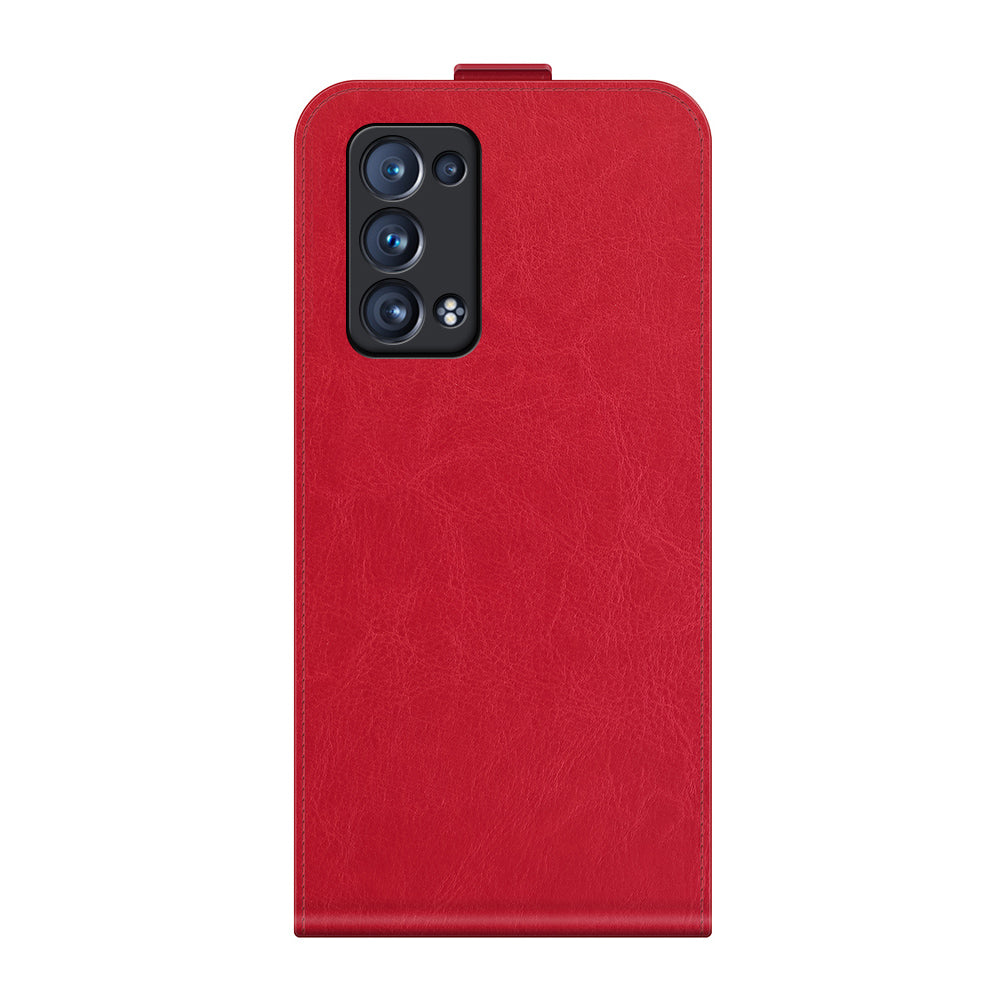 Crazy Horse Vertical Flip Leather Case with One Card Holder for Oppo Reno6 Pro+ 5G/Pro 5G (Snapdragon)