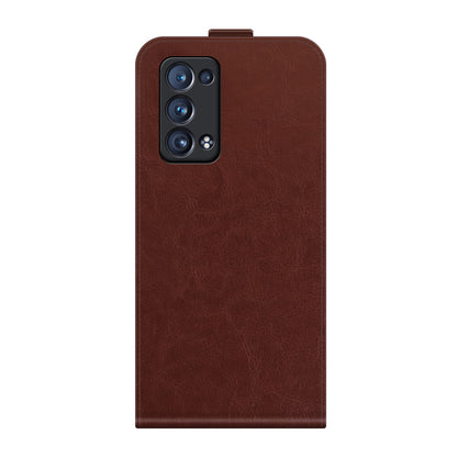 Crazy Horse Vertical Flip Leather Case with One Card Holder for Oppo Reno6 Pro+ 5G/Pro 5G (Snapdragon)