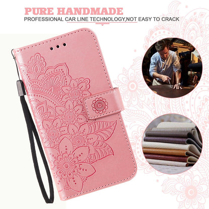 Imprint Flowers Pattern PU Leather Wallet Phone Stand Case with Lanyard for Oppo A94/F19 Pro/Reno5 F/Reno5 Lite