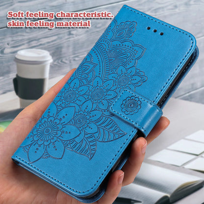 PU Leather Imprint Flowers Pattern Wallet Phone Stand Case with Lanyard for Oppo A93 5G (Chinese Version)/A74 5G/A54 5G