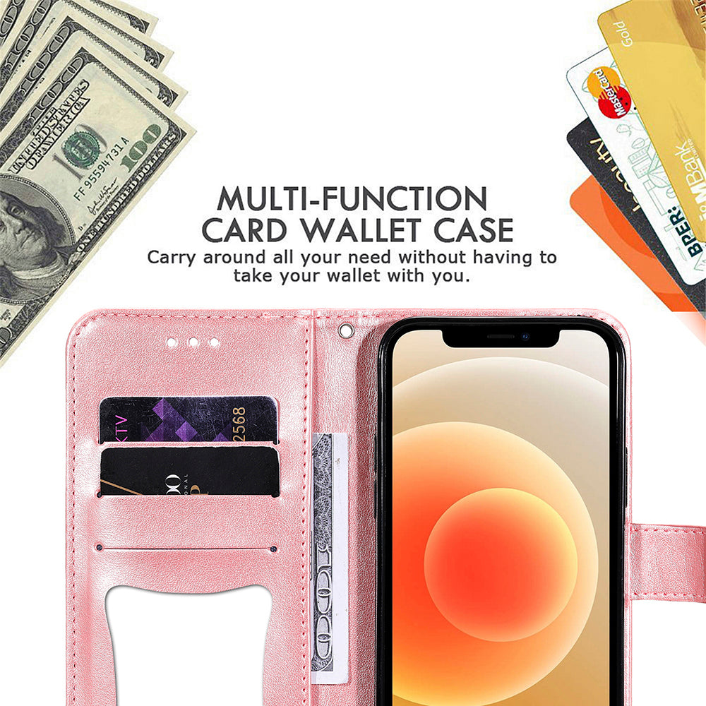 Imprint Flowers Pattern PU Leather Phone Wallet Stand Case with Lanyard for Oppo Find X3 Neo/Reno5 Pro+ 5G