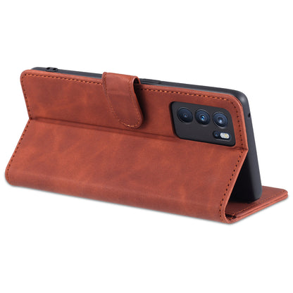 AZNS Well-Selected PU Leather Phone Wallet Case Stand Cover for Oppo Reno6 5G