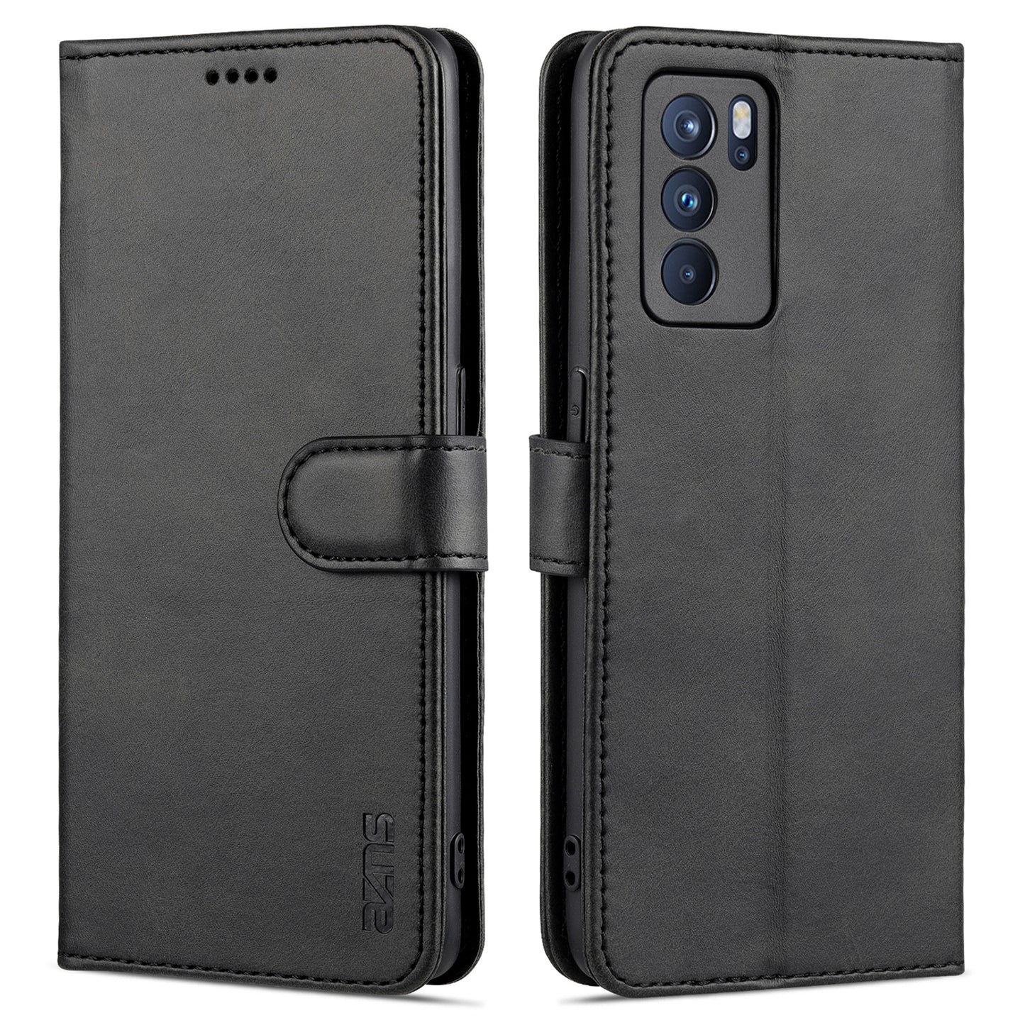 AZNS Well-Selected PU Leather Phone Wallet Case Stand Cover for Oppo Reno6 5G