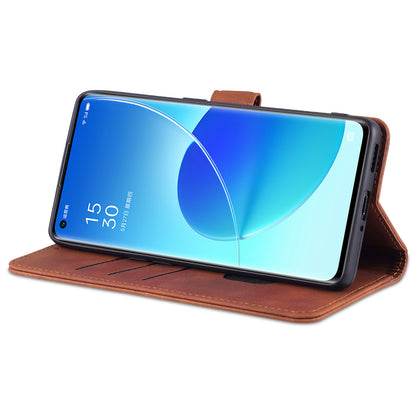 AZNS Well-Selected PU Leather Phone Wallet Case Stand Cover for Oppo Reno6 5G