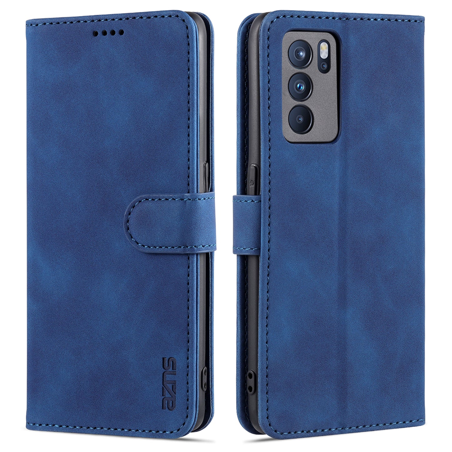 AZNS Well-Selected PU Leather Phone Wallet Case Stand Cover for Oppo Reno6 5G