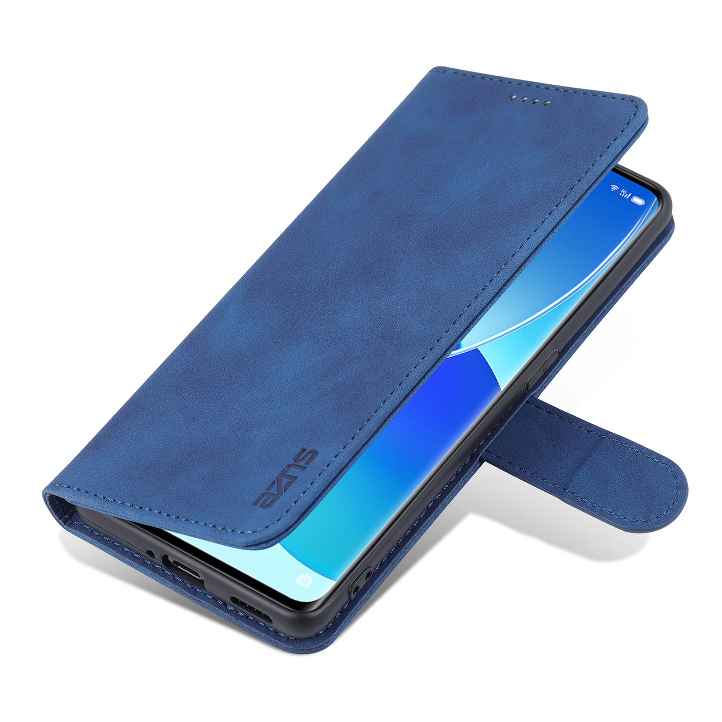 AZNS Well-Selected PU Leather Phone Wallet Case Stand Cover for Oppo Reno6 5G