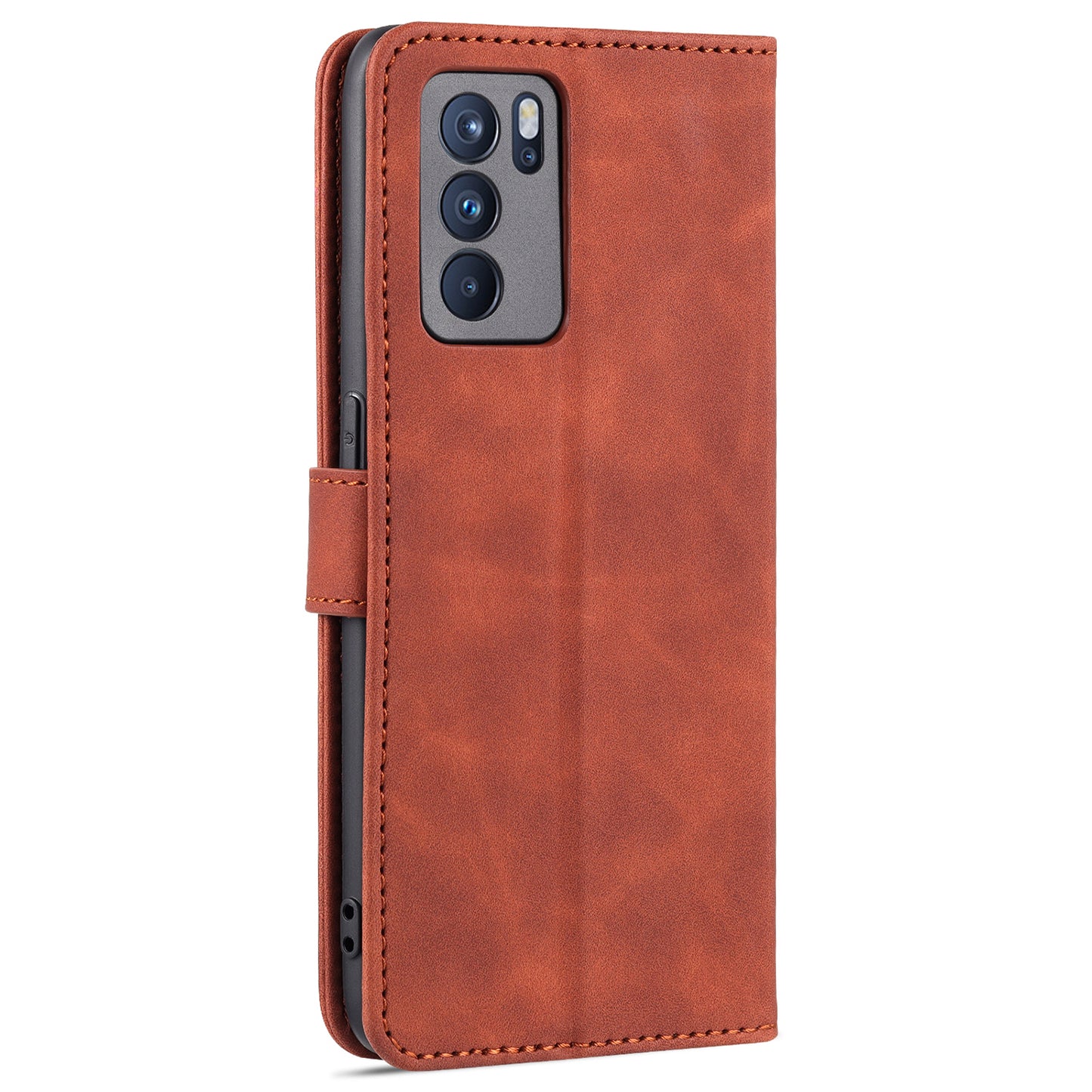 AZNS PU Leather Wallet Stand Case Phone Protective Cover for Oppo Reno6 Pro 5G (MediaTek)