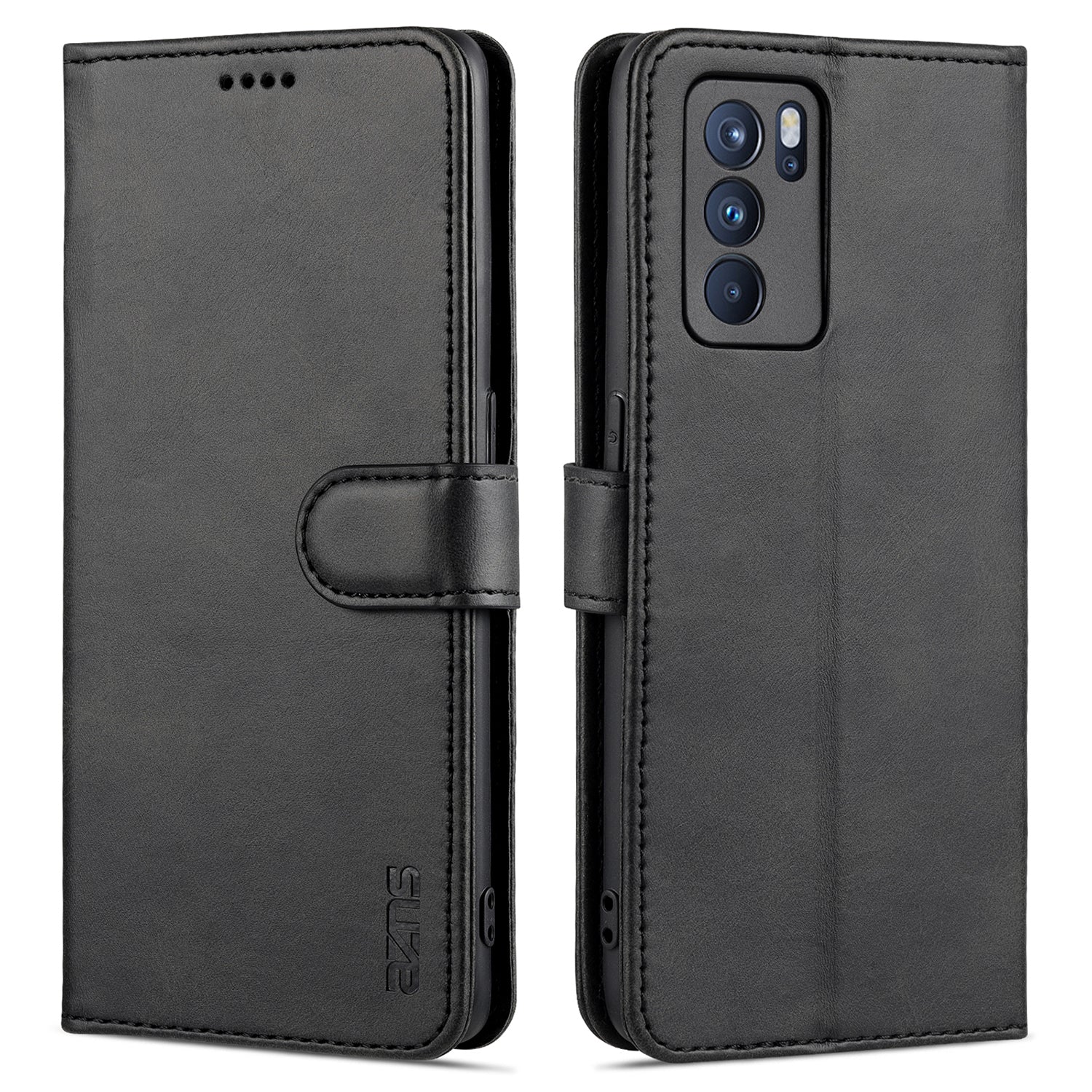 AZNS PU Leather Wallet Stand Case Phone Protective Cover for Oppo Reno6 Pro 5G (MediaTek)