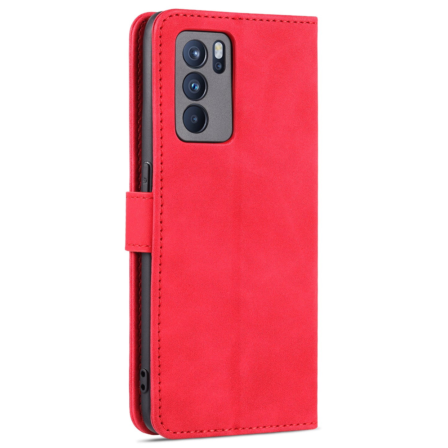 AZNS PU Leather Wallet Stand Case Phone Protective Cover for Oppo Reno6 Pro 5G (MediaTek)