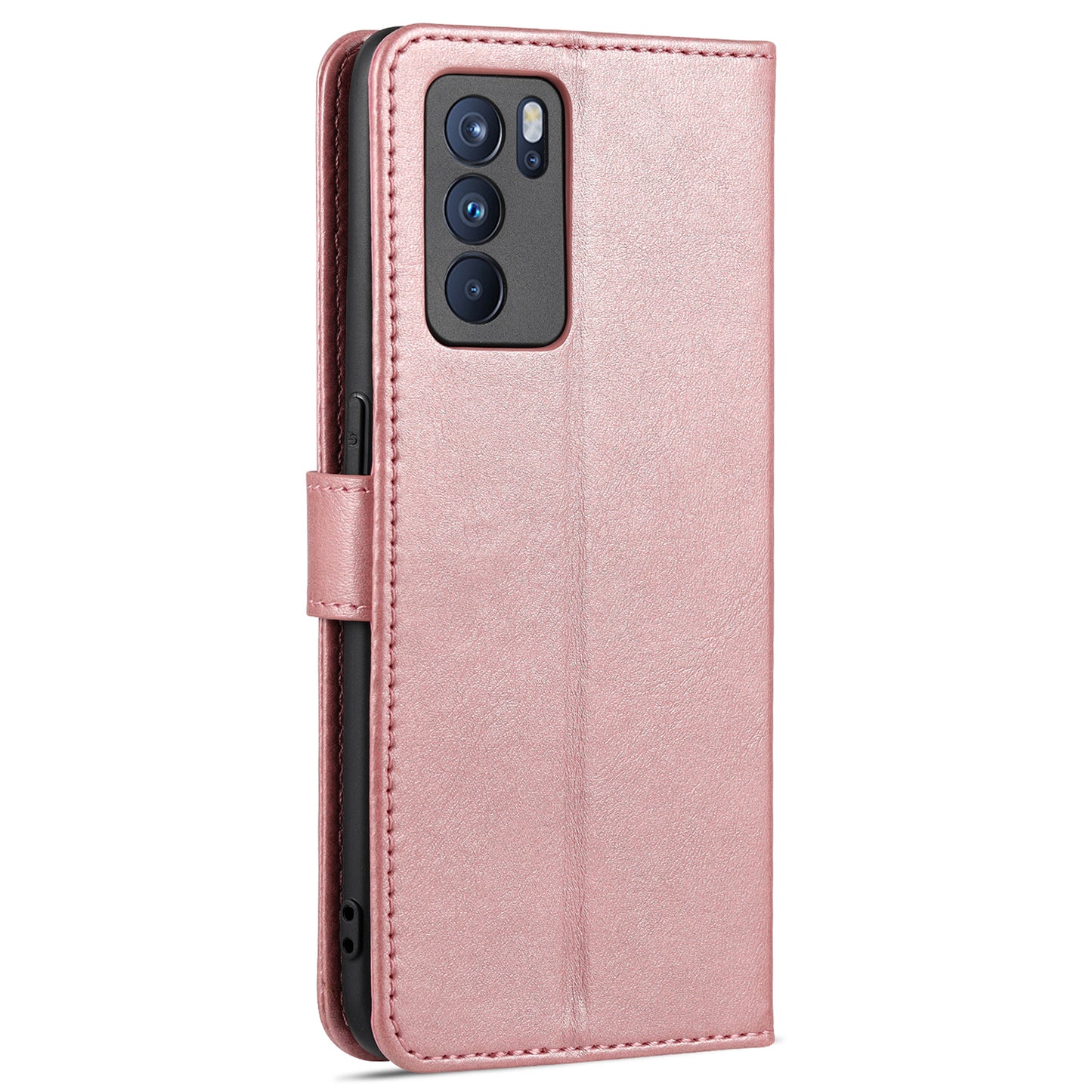 AZNS PU Leather Wallet Stand Case Phone Protective Cover for Oppo Reno6 Pro 5G (MediaTek)