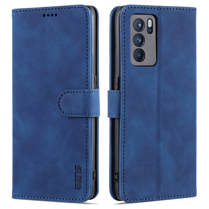 AZNS PU Leather Wallet Stand Case Phone Protective Cover for Oppo Reno6 Pro 5G (MediaTek)