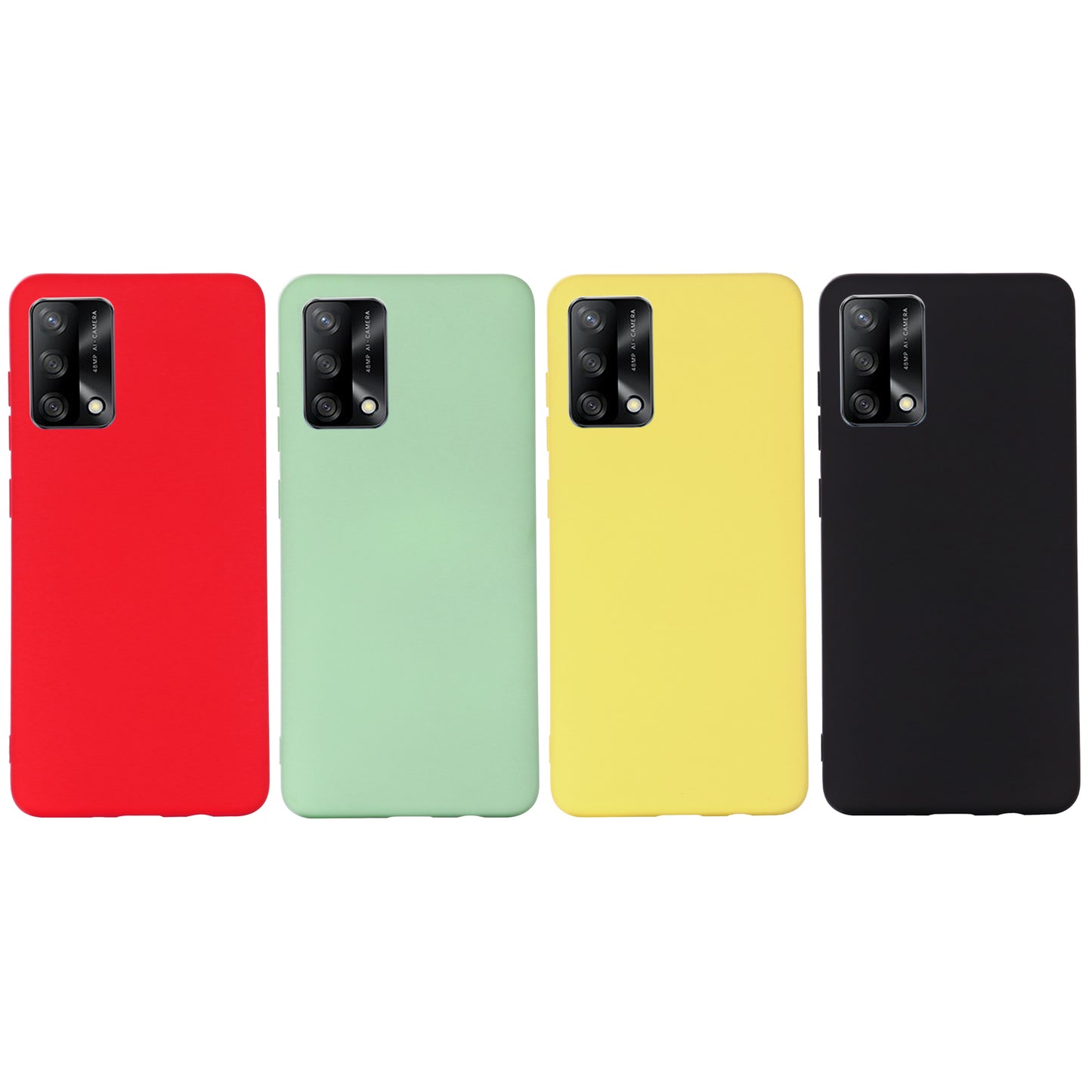 Flexible Liquid Silicone Multiple Color Phone Protective Shell with Strap for Oppo F19/A74 4G