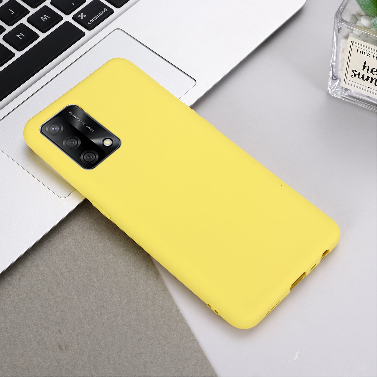 Flexible Liquid Silicone Multiple Color Phone Protective Shell with Strap for Oppo F19/A74 4G