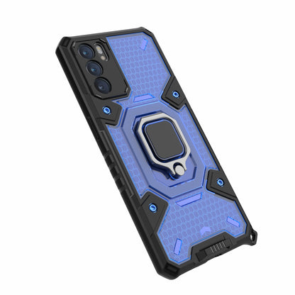 Heavy Duty Protective Dual Layer Hard PC Bumper Soft TPU Hybrid Cover with Ring Holder for Oppo Reno6 5G