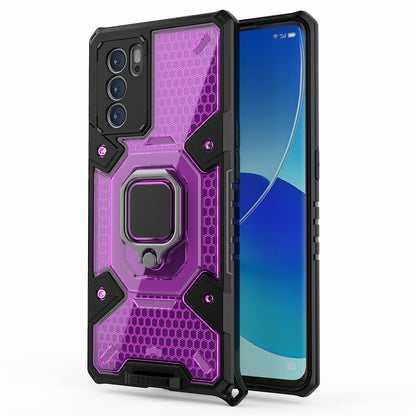 Kickstand Dust-Proof Rugged Dual Layer Hybrid Hard PC Soft TPU Full Body Shockproof Protective Cover for Oppo Reno6 Pro 5G (MediaTek)