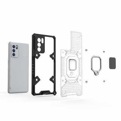 Kickstand Dust-Proof Rugged Dual Layer Hybrid Hard PC Soft TPU Full Body Shockproof Protective Cover for Oppo Reno6 Pro 5G (MediaTek)