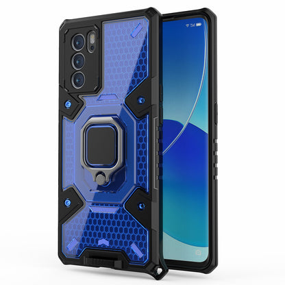 Kickstand Dust-Proof Rugged Dual Layer Hybrid Hard PC Soft TPU Full Body Shockproof Protective Cover for Oppo Reno6 Pro 5G (MediaTek)