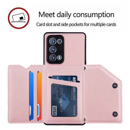 Leather Phone Stand Case Back Card Slots Design Cover with Shoulder Strap for Oppo Reno6 Pro+ 5G/Pro 5G (Snapdragon)