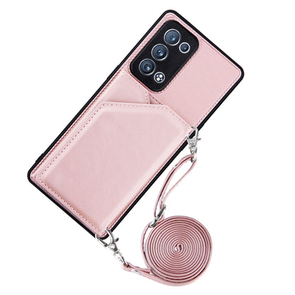 Leather Phone Stand Case Back Card Slots Design Cover with Shoulder Strap for Oppo Reno6 Pro+ 5G/Pro 5G (Snapdragon)