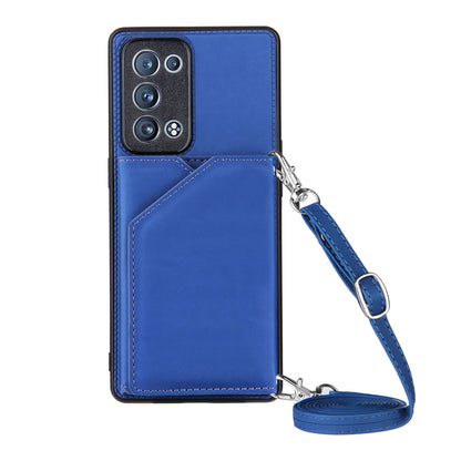 Leather Phone Stand Case Back Card Slots Design Cover with Shoulder Strap for Oppo Reno6 Pro+ 5G/Pro 5G (Snapdragon)