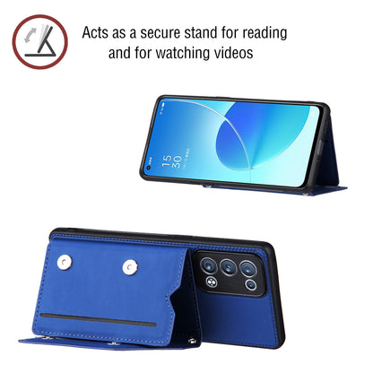 Leather Phone Stand Case Back Card Slots Design Cover with Shoulder Strap for Oppo Reno6 Pro+ 5G/Pro 5G (Snapdragon)