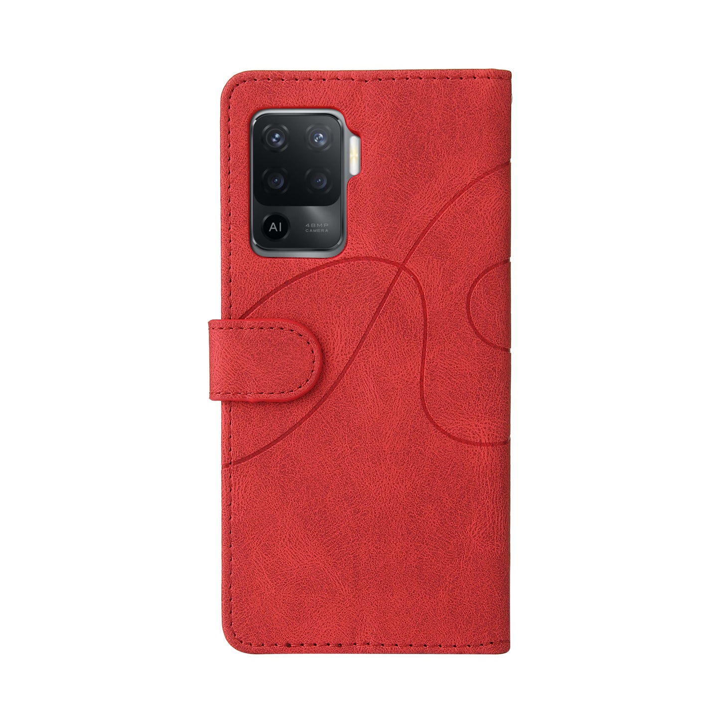 KT Leather Series-1 Bi-color Splicing Design for Oppo A94 / A94 5G / F19 Pro / A95 5G, Skin Touch Feeling PU Leather Wallet Case Flip Cover with Wrist Strap