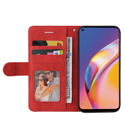 KT Leather Series-1 Bi-color Splicing Design for Oppo A94 / A94 5G / F19 Pro / A95 5G, Skin Touch Feeling PU Leather Wallet Case Flip Cover with Wrist Strap