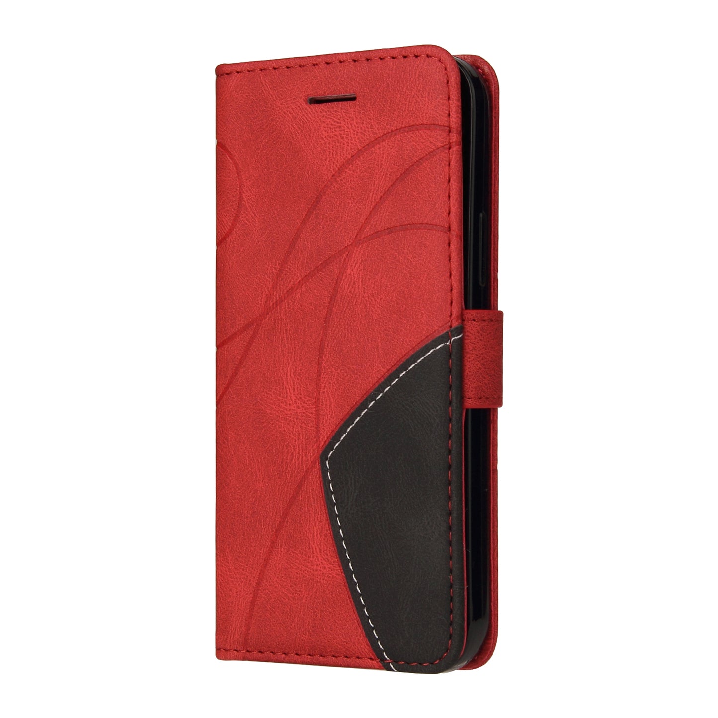 KT Leather Series-1 Bi-color Splicing Design for Oppo A94 / A94 5G / F19 Pro / A95 5G, Skin Touch Feeling PU Leather Wallet Case Flip Cover with Wrist Strap