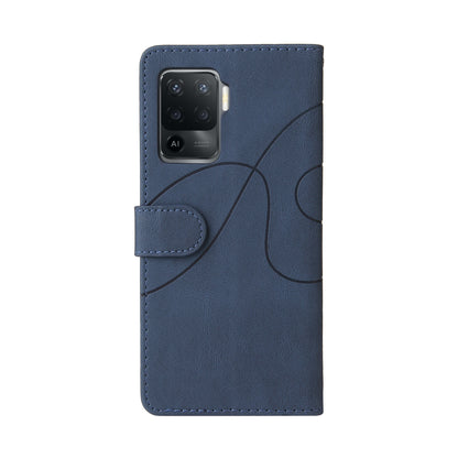 KT Leather Series-1 Bi-color Splicing Design for Oppo A94 / A94 5G / F19 Pro / A95 5G, Skin Touch Feeling PU Leather Wallet Case Flip Cover with Wrist Strap