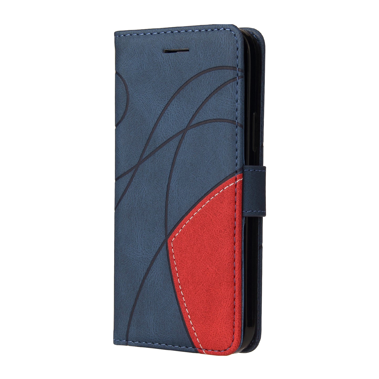 KT Leather Series-1 Bi-color Splicing Design for Oppo A94 / A94 5G / F19 Pro / A95 5G, Skin Touch Feeling PU Leather Wallet Case Flip Cover with Wrist Strap