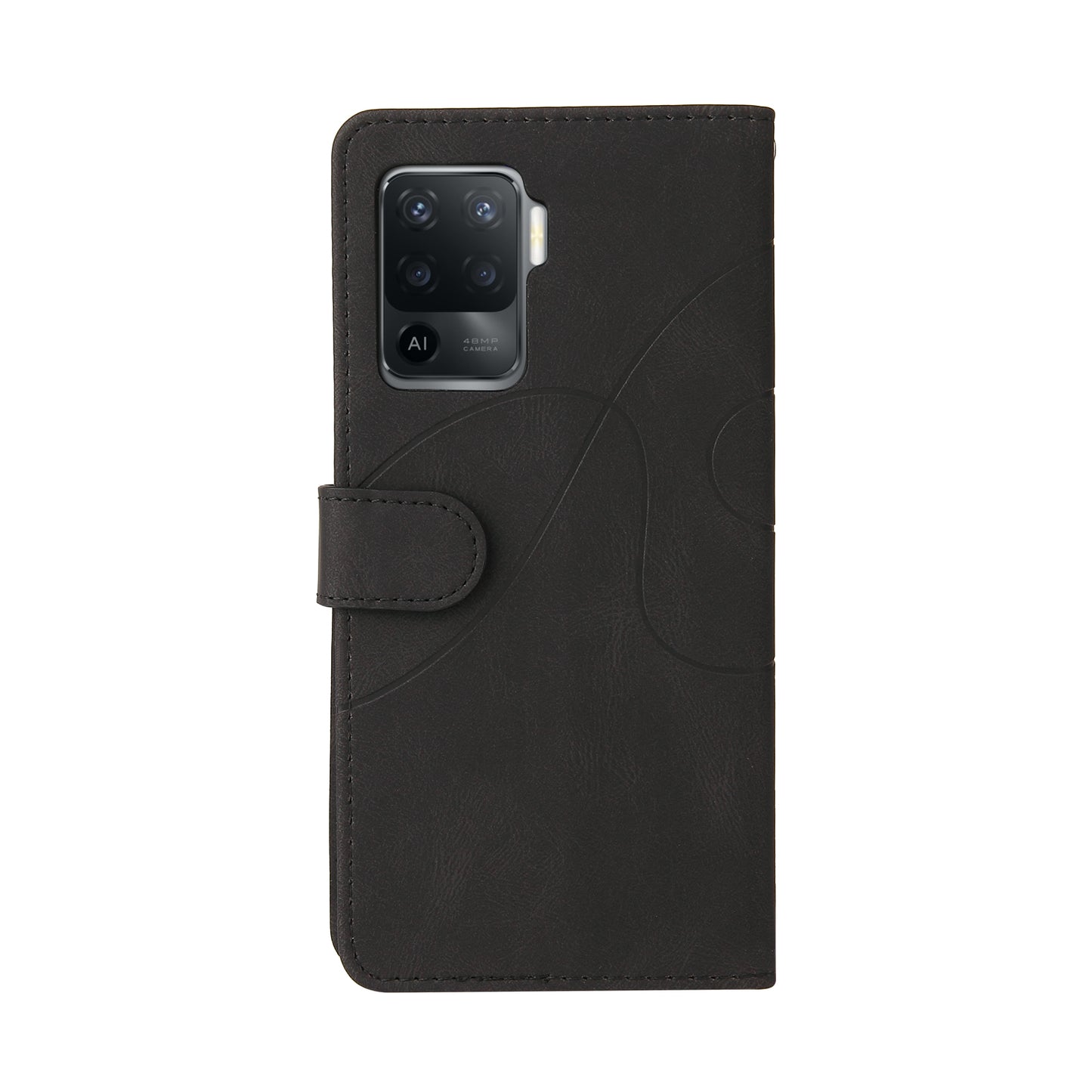 KT Leather Series-1 Bi-color Splicing Design for Oppo A94 / A94 5G / F19 Pro / A95 5G, Skin Touch Feeling PU Leather Wallet Case Flip Cover with Wrist Strap