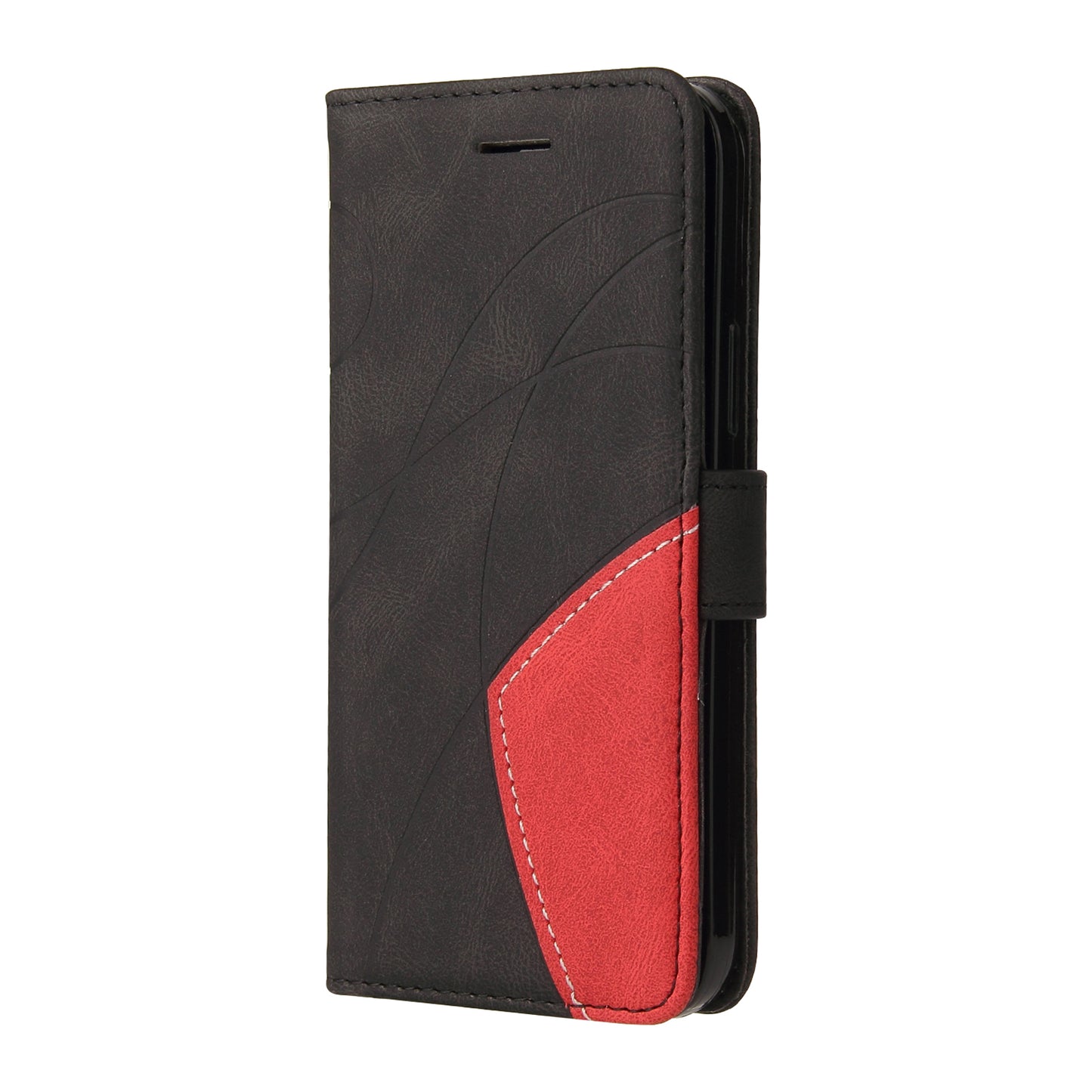 KT Leather Series-1 Bi-color Splicing Design for Oppo A94 / A94 5G / F19 Pro / A95 5G, Skin Touch Feeling PU Leather Wallet Case Flip Cover with Wrist Strap