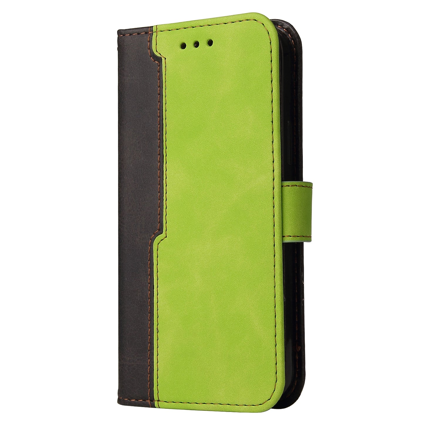 Two-Color Stitching Business Style Flip Magnetic Stand PU Leather Wallet Case for Oppo A94 / F19 Pro / Reno5 F / Reno5 Lite