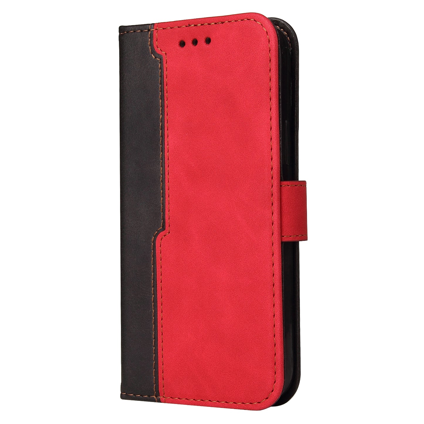 Two-Color Stitching Business Style Flip Magnetic Stand PU Leather Wallet Case for Oppo A94 / F19 Pro / Reno5 F / Reno5 Lite