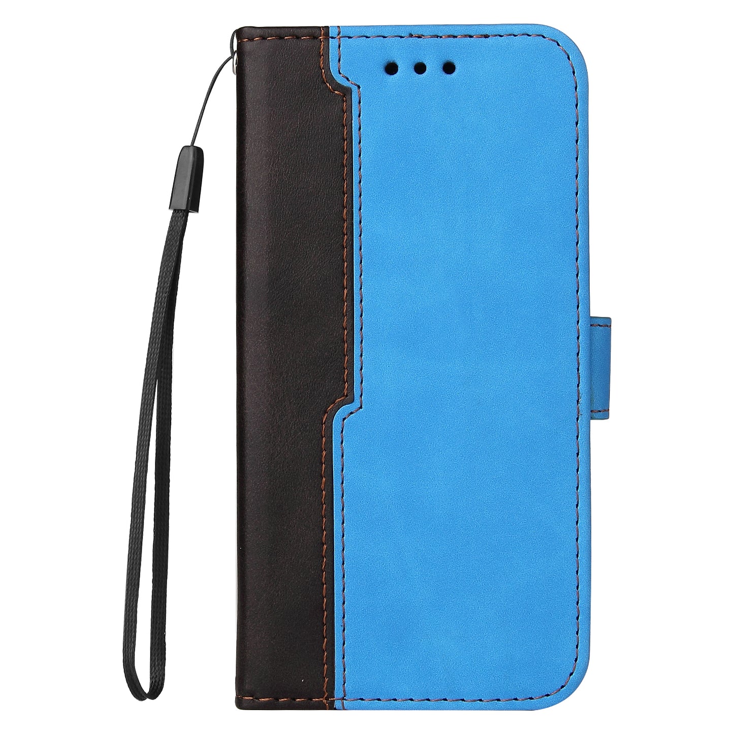 Two-Color Stitching Business Style Flip Magnetic Stand PU Leather Wallet Case for Oppo A94 / F19 Pro / Reno5 F / Reno5 Lite