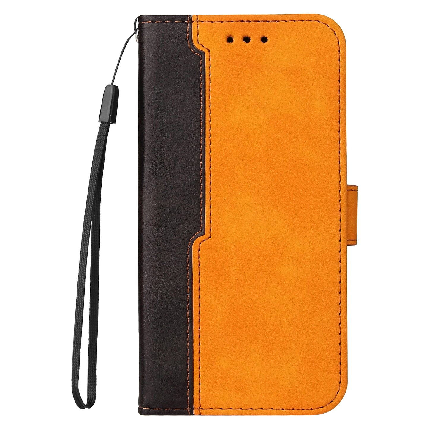 Two-Color Stitching Business Style Flip Magnetic Stand PU Leather Wallet Case for Oppo A94 / F19 Pro / Reno5 F / Reno5 Lite