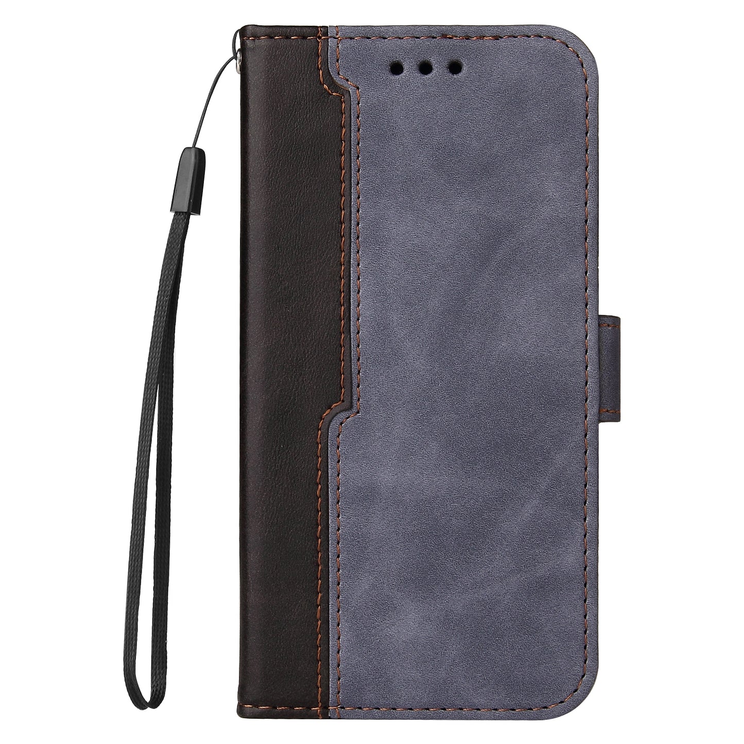 Two-Color Stitching Business Style Flip Magnetic Stand PU Leather Wallet Case for Oppo A94 / F19 Pro / Reno5 F / Reno5 Lite