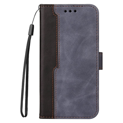 Two-Color Stitching Business Style Flip Magnetic Stand PU Leather Wallet Case for Oppo A94 / F19 Pro / Reno5 F / Reno5 Lite