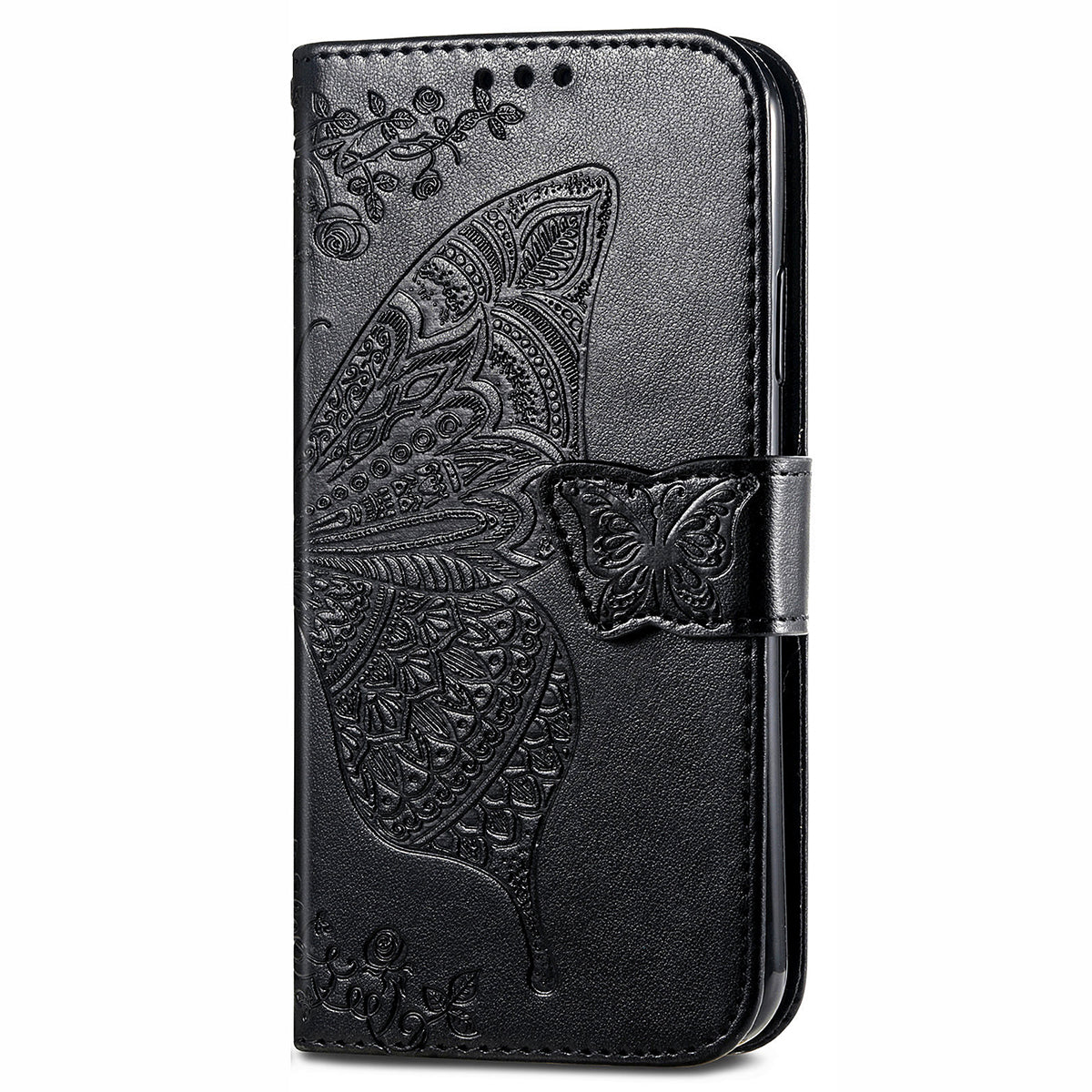 Imprint Butterfly Pattern Leather Wallet Phone Shell Stand Case for Oppo A94 5G / Reno5 Z