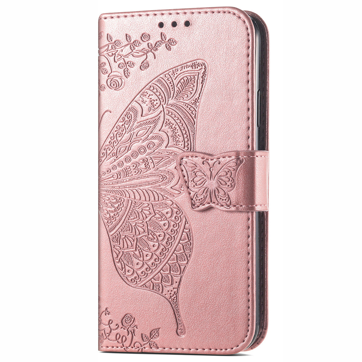 Imprint Butterfly Pattern Leather Wallet Phone Shell Stand Case for Oppo A94 5G / Reno5 Z