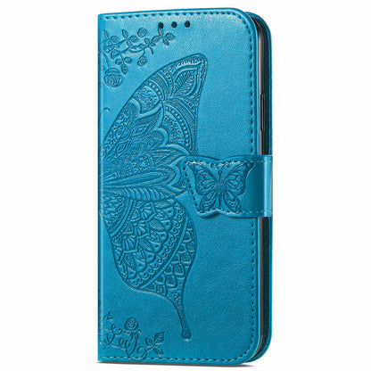 Imprint Butterfly Pattern Leather Wallet Phone Shell Stand Case for Oppo A94 5G / Reno5 Z