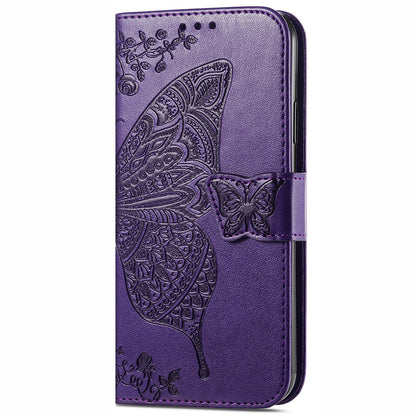 Imprint Butterfly Pattern Leather Wallet Phone Shell Stand Case for Oppo A94 5G / Reno5 Z