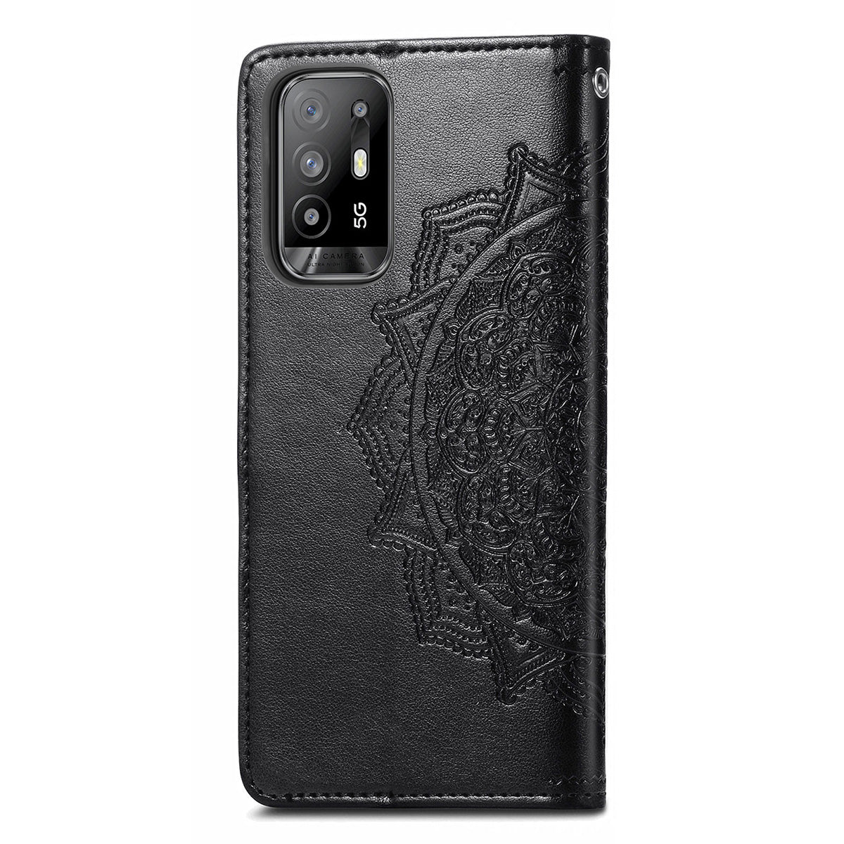 Mandala Flower Embossment PU Leather Wallet Shell Leather Case for 	Oppo A94 5G / Reno5 Z