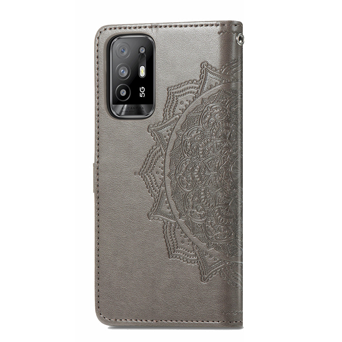 Mandala Flower Embossment PU Leather Wallet Shell Leather Case for 	Oppo A94 5G / Reno5 Z