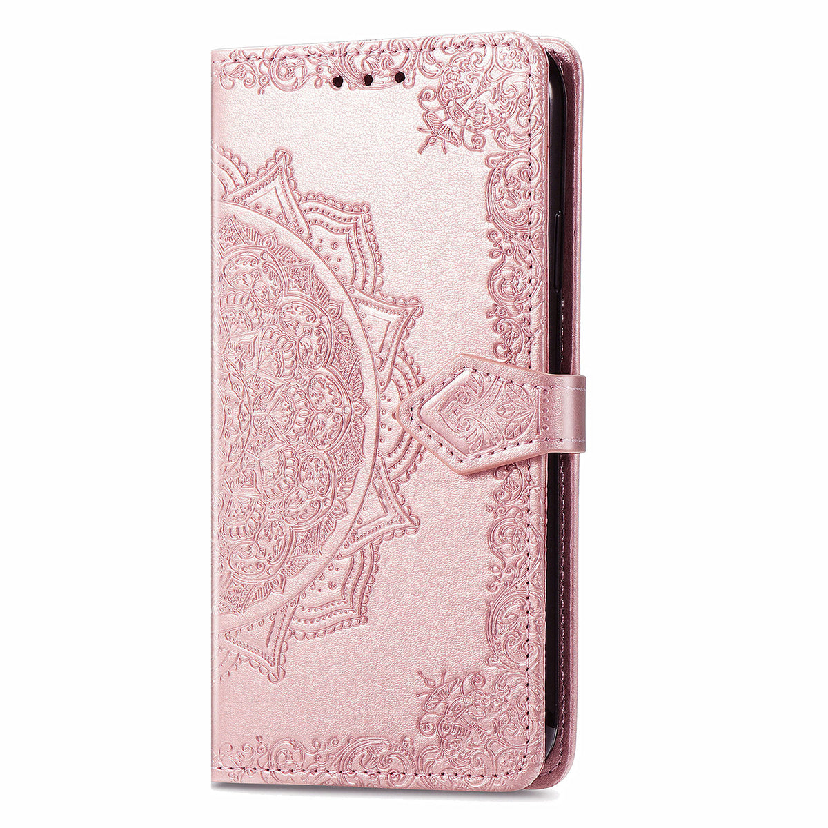 Mandala Flower Embossment PU Leather Wallet Shell Leather Case for 	Oppo A94 5G / Reno5 Z