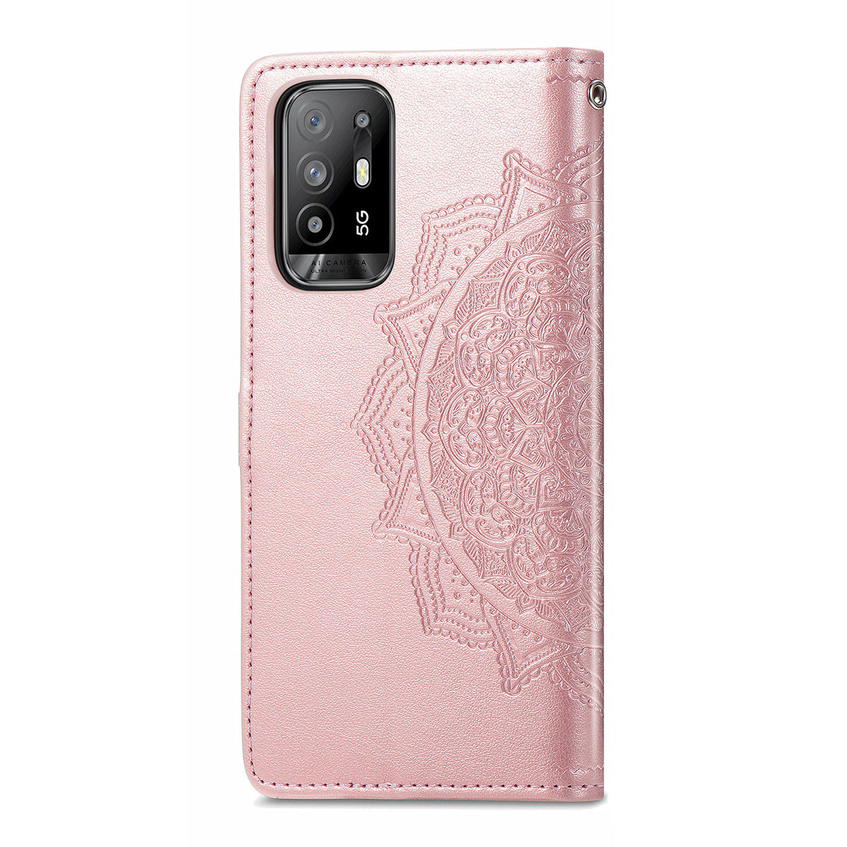 Mandala Flower Embossment PU Leather Wallet Shell Leather Case for 	Oppo A94 5G / Reno5 Z