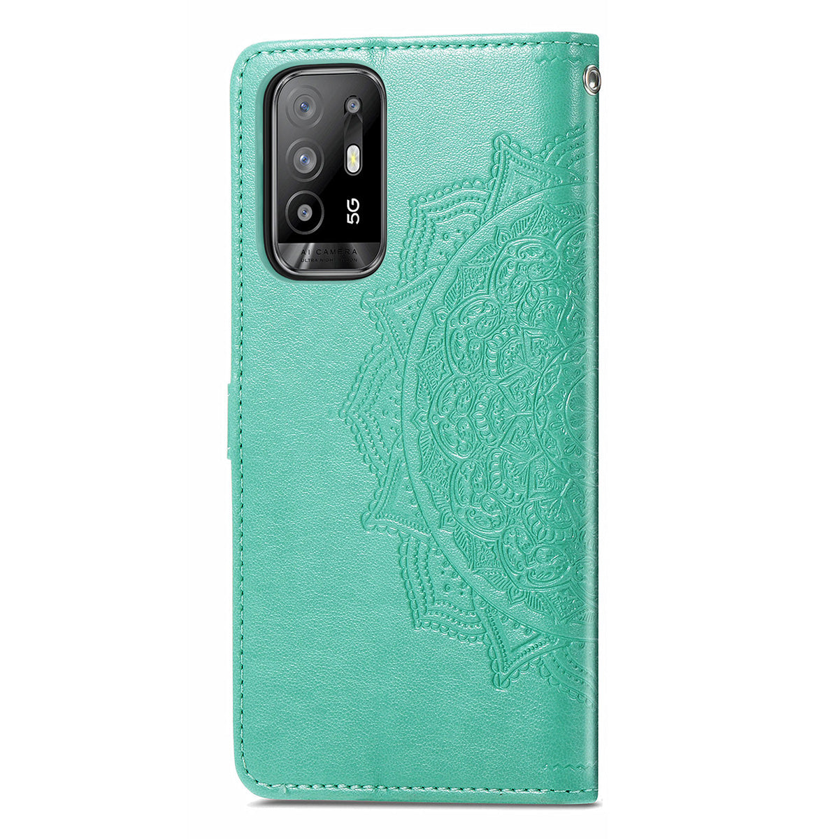 Mandala Flower Embossment PU Leather Wallet Shell Leather Case for 	Oppo A94 5G / Reno5 Z