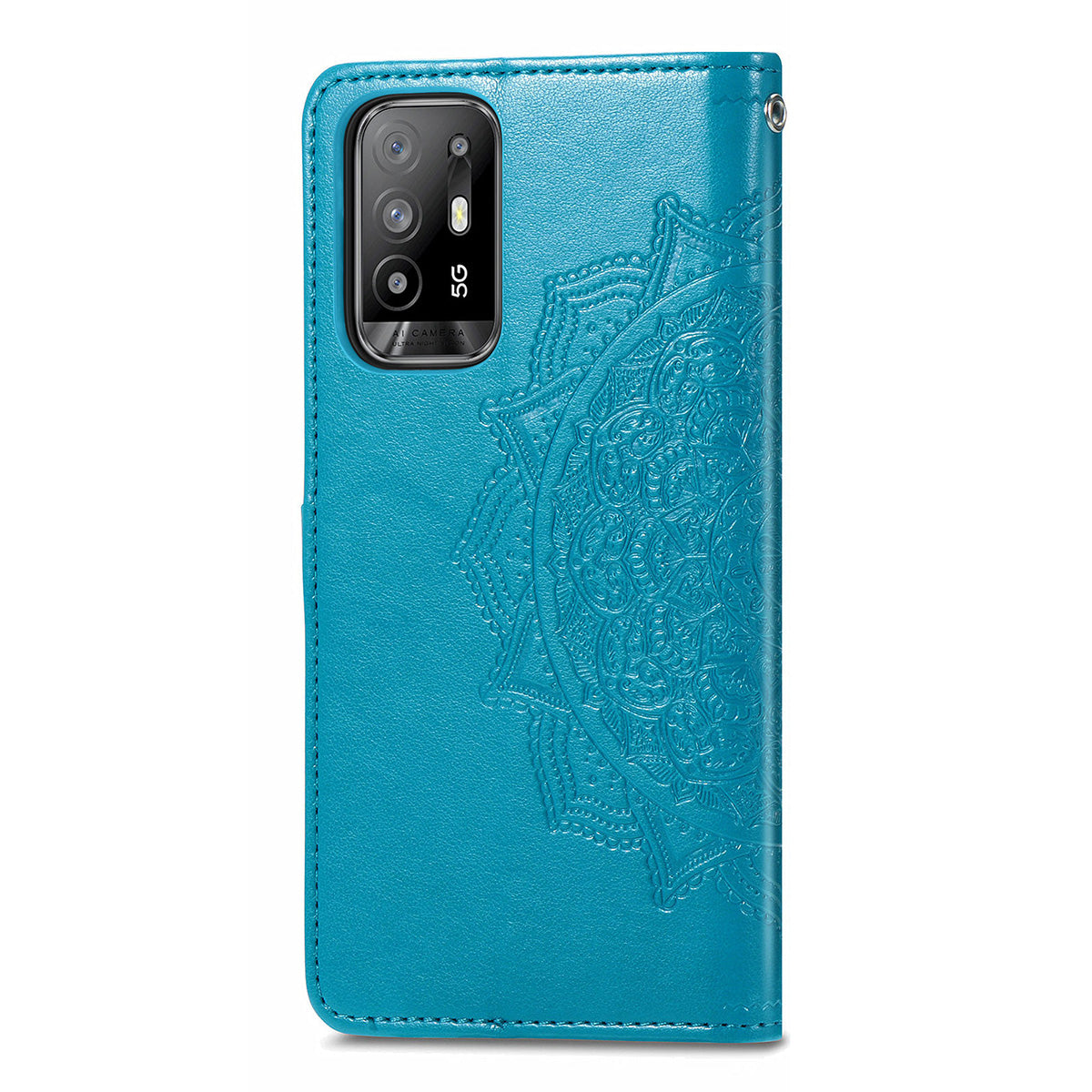 Mandala Flower Embossment PU Leather Wallet Shell Leather Case for 	Oppo A94 5G / Reno5 Z