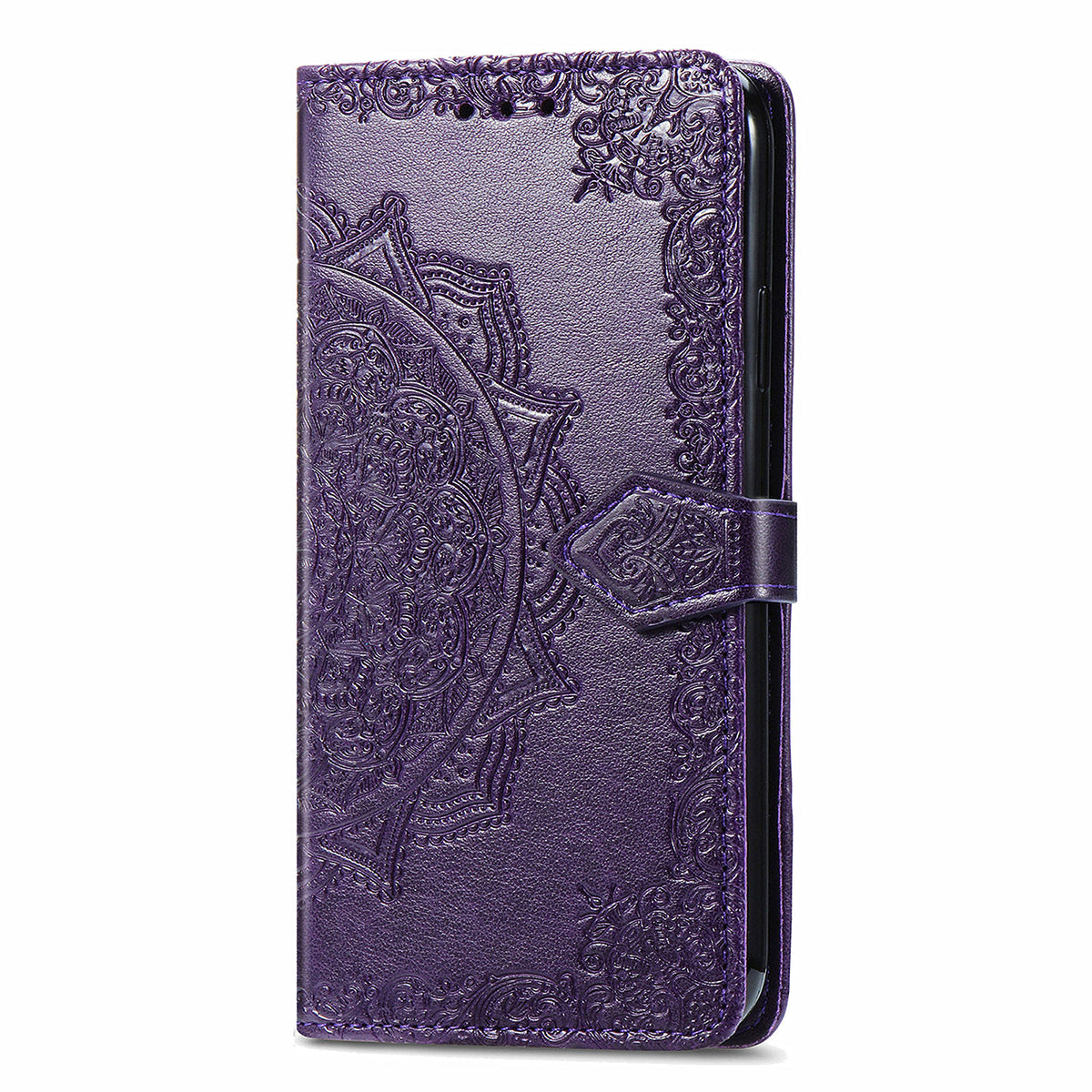 Mandala Flower Embossment PU Leather Wallet Shell Leather Case for 	Oppo A94 5G / Reno5 Z